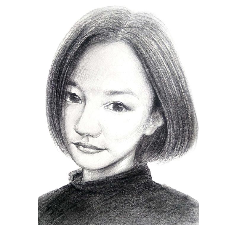 纯手绘人物速写素描彩铅生日礼物