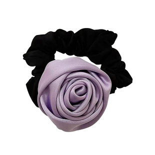 颜色已更新！皮筋复古~缎面玫瑰发圈头饰红色发绳发饰头绳粉色花