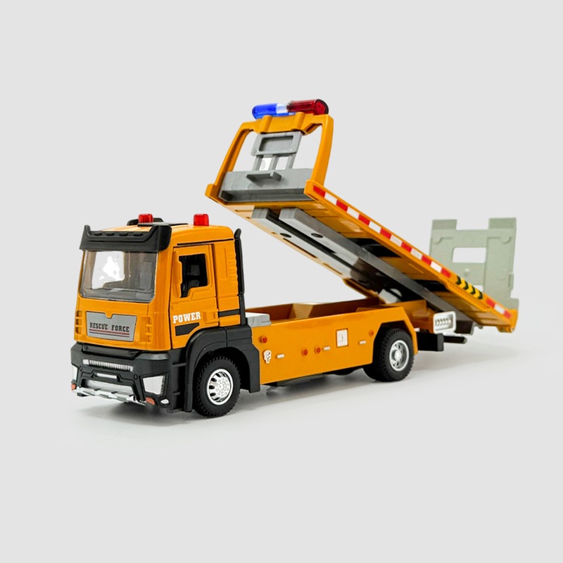 大号合金拖车玩具男孩道路运输车儿童救援车平板仿真汽车模型工程