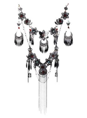 金属流苏项链复古额饰项链