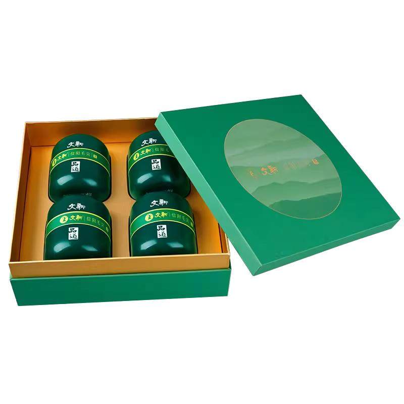 春茶上市文新信阳毛尖绿茶2026新茶茶叶特级品道60g*4罐送礼盒装