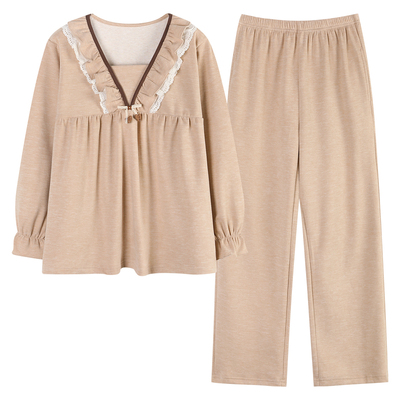 德绒睡衣女款秋冬季磨毛长袖简约套装2025新款今年流行爆款家居服