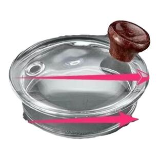 灰色玻璃壶盖子配盖茶壶盖配件侧把壶盖龙鳞灰色茶壶盖木珠玻璃盖