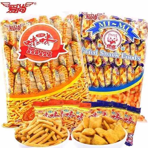 旗舰品质咪咪虾条蟹味粒膨化薯条休闲解馋小零食批发大包装