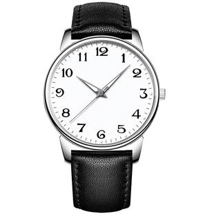 考试手表静音中考国考公高中初中男孩女孩真皮防水无声男女学生表