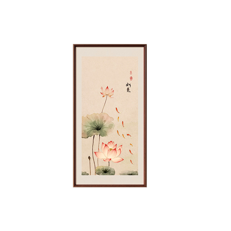 【宋氏美学】荷花九鱼图玄关挂画