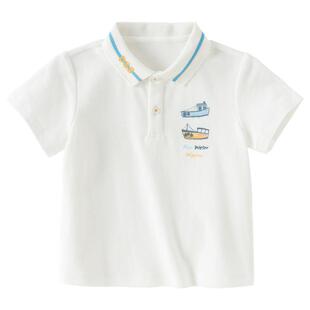 戴维贝拉男童凉感短袖T恤2026夏装新款宝宝A类POLO衫儿童洋气上衣