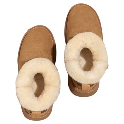 snowelf~驼色厚底保暖雪地靴女款