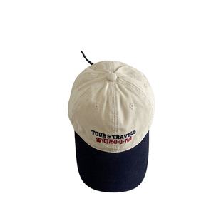 儿童鸭舌帽韩版复古拼色宝宝帽子男童女童四季休闲穿搭潮流棒球帽