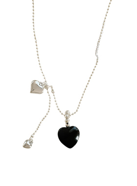 夏日多巴胺清新爱心吊坠项链女