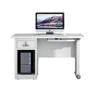 加厚钢制办公室电脑桌子铁皮单人抽屉写字台医生财务不锈钢工作台