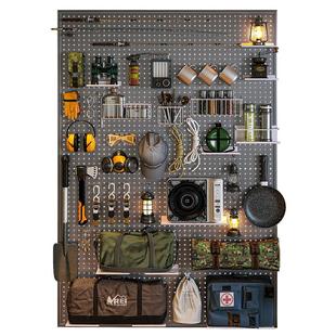 户外露营装备洞洞板置物架金属挂钩配件雪具收纳挂墙板整墙可定制