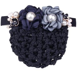 头花女网兜职业发网护士银行医院空姐上班盘头发头饰发饰2025新款