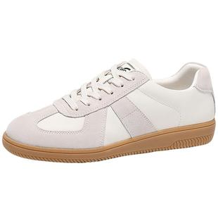 森达经典厚底德训鞋女款内增高阿甘板鞋百搭休闲小白鞋平底休闲鞋