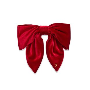 MONSECRET 盈月丝绒蝶蝴蝶结发夹优雅气质后脑抓夹秋冬高级感头饰