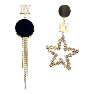 气质夸张不对称五角星流苏耳环2025年新款潮高级轻奢个性AB款耳饰