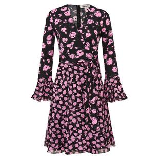 DVF2026春夏新款波点玫瑰摩登针织拼接雪纺短款裹身连衣裙DW1U005