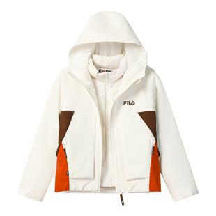 FILA 斐乐官方女士羽绒服两件套冬新款时尚休闲拼色保暖外套