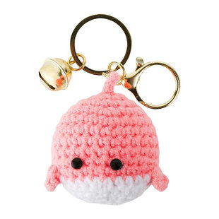 创意毛线钩织小鲸鱼钥匙扣可爱卡通小清新包包挂件汽车钥匙链配饰