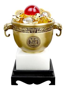 纯黄铜聚宝盆招财店铺办公室客厅