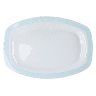 骨瓷釉下彩家用长方形鱼盘大号蒸鱼盘不规则陶瓷碟子菜盘酒店餐具