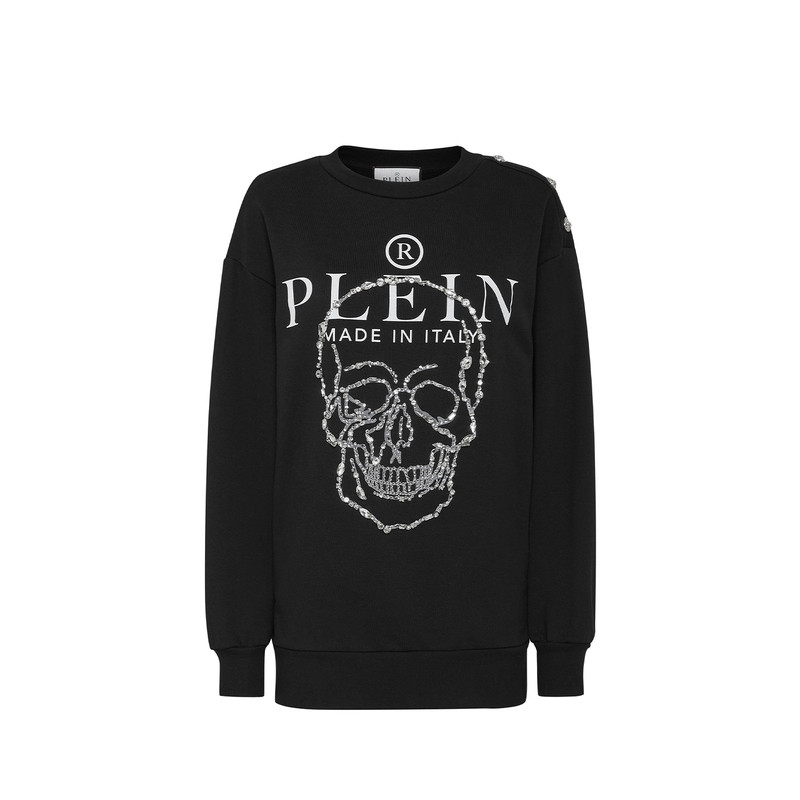 PHILIPP PLEIN 女士骷髅长袖圆领宽松休闲卫衣