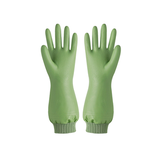 冬季束口加绒家务清洁手套短款防水耐用厨房洗碗加厚乳胶橡胶手套