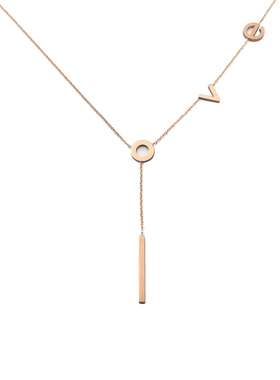 不掉色玫瑰金网红钛钢森系潮项链