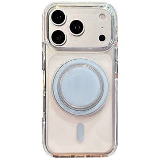 适用苹果17promax手机壳新款iphone17pro透明蓝边框16pro磁吸带支架15pro全包防摔14pro男女13情侣小众高级感