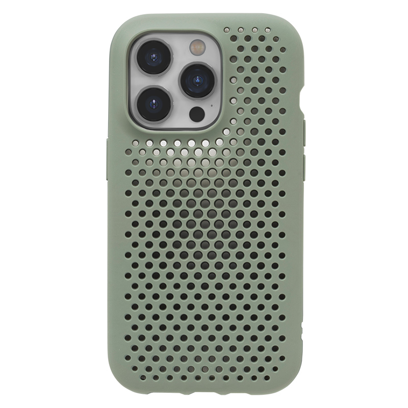 适用于iphone14promax苹果14plus防摔手机保护套网眼透气散热手机壳Hamee