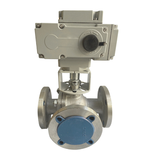 Q944F-16P 电动不锈钢法兰三通阀 换向阀 高温法球阀DN50 80 100