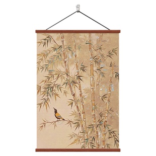 宋代美学竹报平安客厅装饰画屏风隔断遮挡玄关画书房茶室禅意挂画