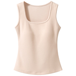 蝶安芬白色保暖吊带背心女带胸垫加绒内搭免穿文胸打底上衣