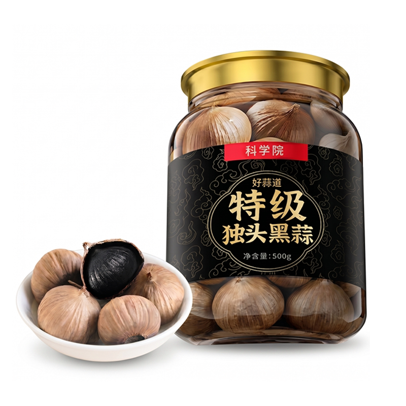 有机独头黑蒜特级大蒜零食正宗发酵蒜头特产即食官方好蒜道正品