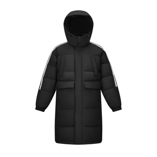 森马羽绒服男三防中长款外套2024新款撞色运动风冬装厚款情侣时尚