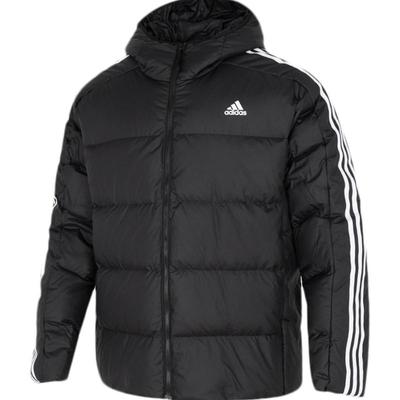 阿迪达斯羽绒服男2025冬季新款连帽加厚外套运动服保暖夹克JN7478