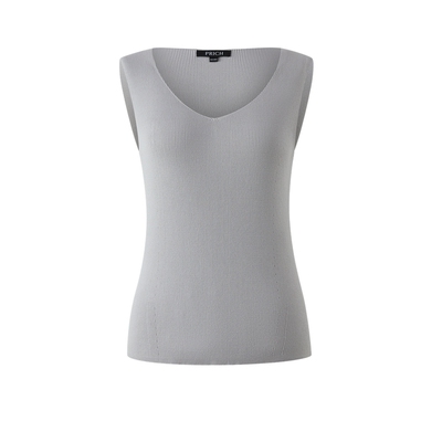 PRICH简约气质心形领无袖针织背心2026夏新款收腰通勤内搭上衣女