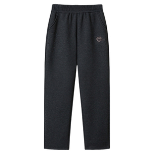 雅鹿妈妈裤子秋冬新款加绒加厚毛呢直筒休闲裤宽松中老年人奶奶裤