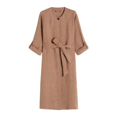 【甄选惠享】MaxMara 女装亚麻直筒连衣裙6221136206&