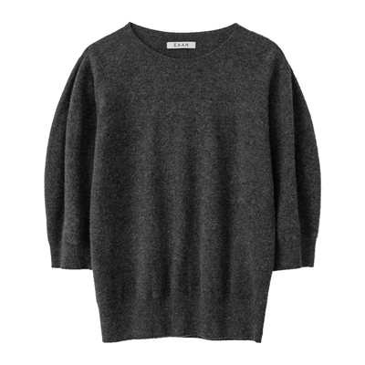 EAAH 韩国品牌25秋冬极简风圆领五分袖针织衫女百搭气质羊毛衫