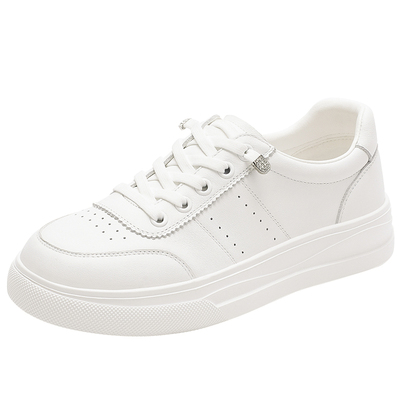 哈森厚底增高小白鞋休闲板鞋免系带运动女鞋2026新款HCS260305