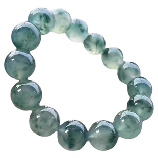 高冰种晴水底老坑翡翠色手链飘花蓝水手串仿天山翠翡翠送女友礼物