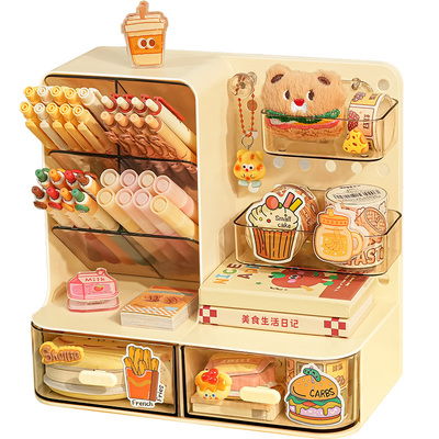 五合一！多功能桌面笔筒收纳盒