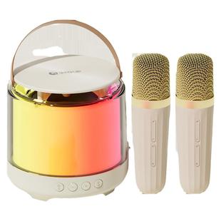 全民k歌MZ31无线小型音响话筒双麦克风家用KTV蓝牙小音箱户外唱歌