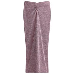 HM半身裙冬季时尚褶饰针织半身裙1301855