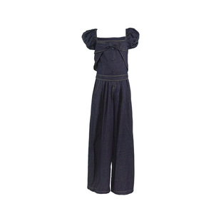迟伞伞 松露玛奇朵 立体蝴蝶结纯棉牛仔上衣高腰牛仔裤气质套装女