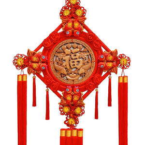 中国结桃木客厅福字挂件家居乔迁