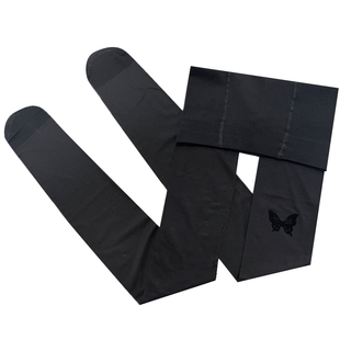 夜间教习室黑色丝袜薄款防勾丝连裤袜子女夏季性感蝴蝶加长款黑丝