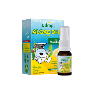 保税仓 加拿大Ddrops滴卓思海藻油DHA喷剂10.6ml瓶婴幼儿童柠檬味