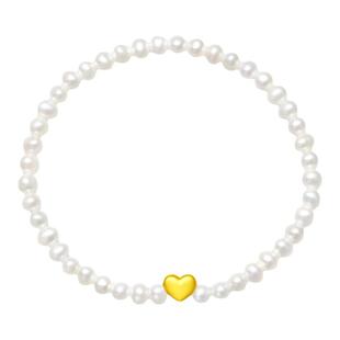 周大福SOINLOVE宝藏女孩足金星月黄金珍珠手链多款生日礼物